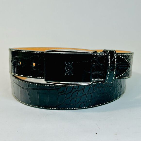 Martin Dingman Black Alligator Grain Belt with Saddle Leather Lining - Picture 13 of 14